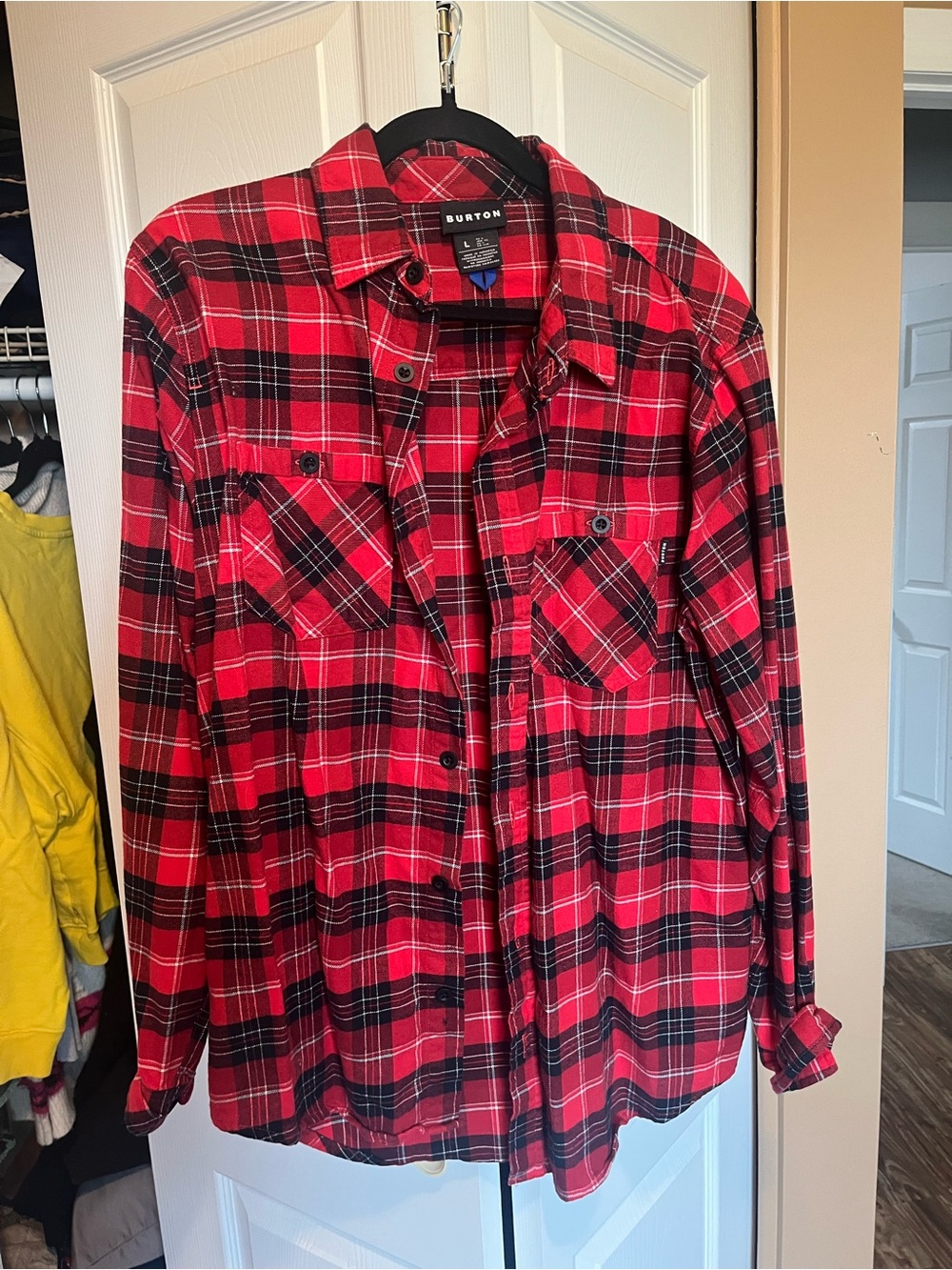 Burton Red and Black Plaid Button-Down Shirt